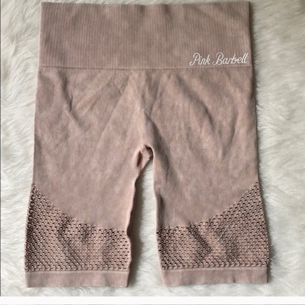 Pink Barbell Seamless Biker Shorts L - Picture 2 of 3